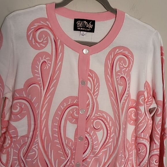 Bob Mackie 3/4 sleeve cardigan sweater Sz L NWT - Picture 2 of 7
